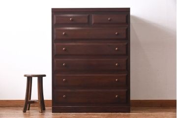 中古　松本民芸家具　D型整理タンス(箪笥、チェスト)(定価約28万円)(3)