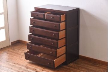 中古　松本民芸家具　D型整理タンス(箪笥、チェスト)(定価約28万円)(3)