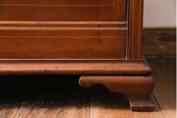 アンティーク家具　イギリスアンティーク　マホガニー材　高級感漂う象嵌入りのレコードケース(収納棚)