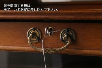 アンティーク家具　イギリスアンティーク　マホガニー材　高級感漂う象嵌入りのレコードケース(収納棚)
