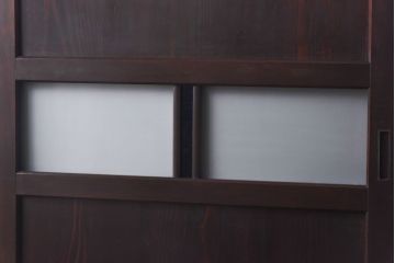 大正ロマン　色ガラスがアクセントのガラス帯戸(板戸、引き戸、建具)2枚セット