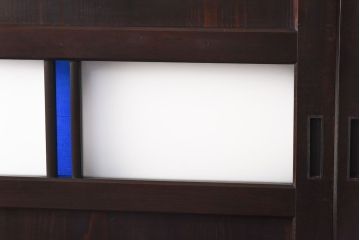 大正ロマン　色ガラスがアクセントのガラス帯戸(板戸、引き戸、建具)2枚セット