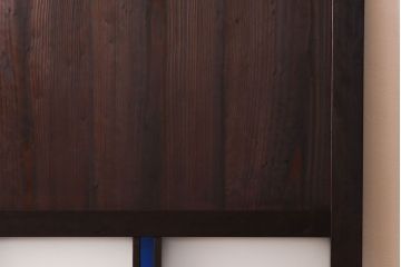 大正ロマン　色ガラスがアクセントのガラス帯戸(板戸、引き戸、建具)2枚セット