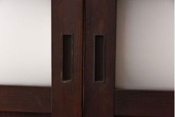 大正ロマン　色ガラスがアクセントのガラス帯戸(板戸、引き戸、建具)2枚セット