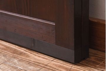 大正ロマン　色ガラスがアクセントのガラス帯戸(板戸、引き戸、建具)2枚セット