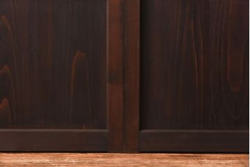 ラフジュ工房オリジナル　色ガラスがポイントになったレトロな引き戸(建具、ガラス戸)2枚セット(2)