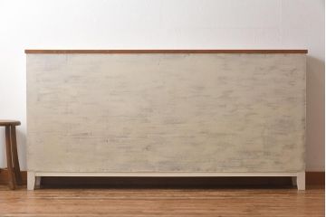 ペイント家具　リメイク品　レトロな雰囲気が可愛らしいロッカー・7列(収納棚、オープンラック、引き出し)