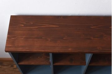 ペイント家具　リメイク品　シックな雰囲気漂う収納棚(ロッカー、オープンラック、引き出し)