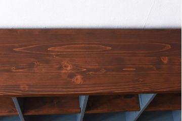 ペイント家具　リメイク品　シックな雰囲気漂う収納棚(ロッカー、オープンラック、引き出し)