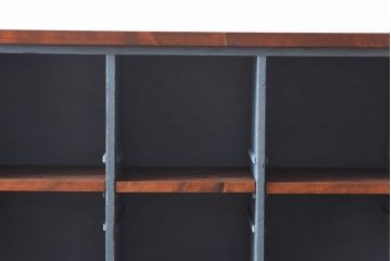 ペイント家具　リメイク品　シックな雰囲気漂う収納棚(ロッカー、オープンラック、引き出し)