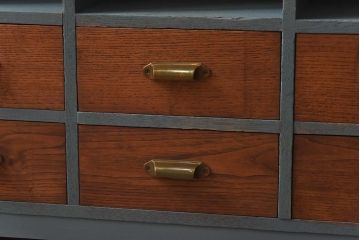 ペイント家具　リメイク品　シックな雰囲気漂う収納棚(ロッカー、オープンラック、引き出し)