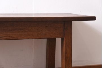 アンティーク雑貨　イギリスヴィンテージ　オーク材　こだわりの空間に取り入れたいシンプルな大型ベンチ(長椅子、飾り台、ビンテージ)