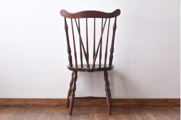 中古　飛騨産業　キツツキ　ブナ材　アンティークのようなウィンザーチェア(コムバックチェア、ダイニングチェア、ウインザーチェア)(2)