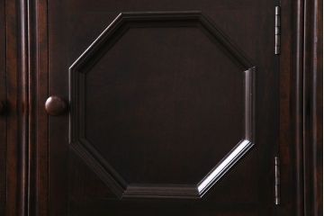 中古美品　松本民芸家具　デザインが印象的なD型サイドボード(収納棚)(定価43万円)