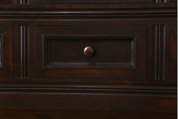 中古美品　松本民芸家具　デザインが印象的なD型サイドボード(収納棚)(定価43万円)