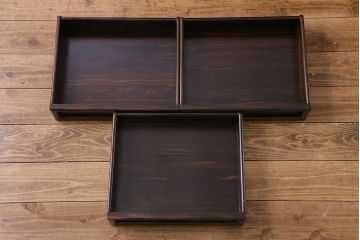 民芸家具　黒檀材　花鳥図　高級感漂う和の空間づくりにおすすめな飾り棚(茶棚、戸棚)