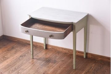 ペイント家具　シャビーなペイントカラーが魅力の小振りなコンソールテーブル(サイドテーブル、飾り台)