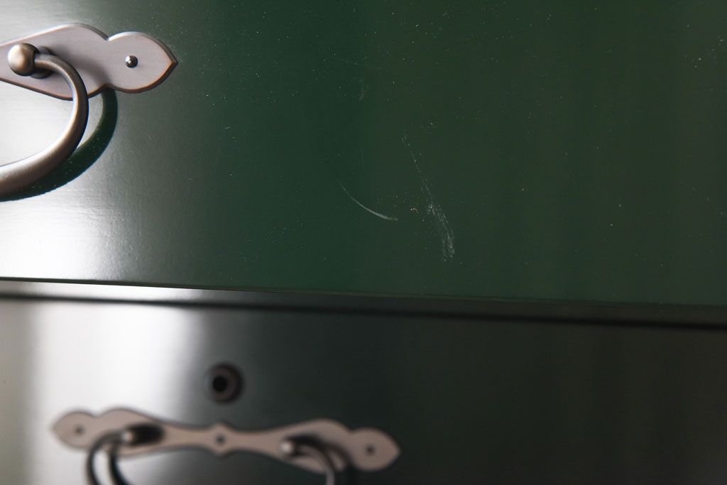 中古　二本松箪笥　田中家具　個性的でモダンな両開き戸付きチェスト(箪笥、引き出し)