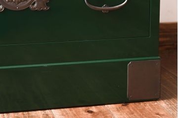 中古　二本松箪笥　田中家具　個性的でモダンな両開き戸付きチェスト(箪笥、引き出し)