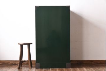 中古　二本松箪笥　田中家具　個性的でモダンな両開き戸付きチェスト(箪笥、引き出し)