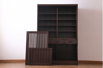 中古美品　民芸家具　モダンでシックな雰囲気が魅力の水屋箪笥(食器棚、戸棚)(定価約40万円)