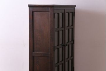 中古　北海道民芸家具　上質なつくりとクラシカルな佇まいが素敵な本箱・小(ブックケース、収納棚)