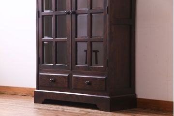 中古　北海道民芸家具　上質なつくりとクラシカルな佇まいが素敵な本箱・小(ブックケース、収納棚)