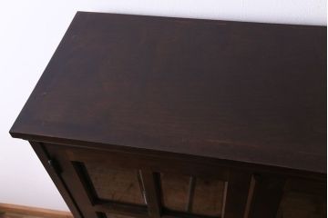 中古　北海道民芸家具　上質なつくりとクラシカルな佇まいが素敵な本箱・小(ブックケース、収納棚)
