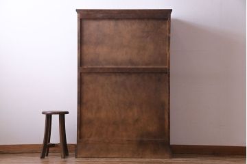 中古　北海道民芸家具　上質なつくりとクラシカルな佇まいが素敵な本箱・小(ブックケース、収納棚)