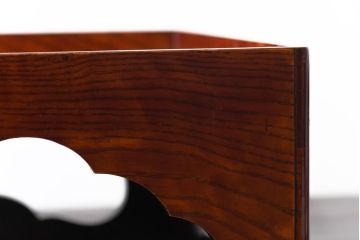 アンティーク雑貨　和製アンティーク　ケヤキ材　艶やかな漆塗りが目を引くお膳2個セット