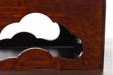 アンティーク雑貨　和製アンティーク　ケヤキ材　艶やかな漆塗りが目を引くお膳2個セット