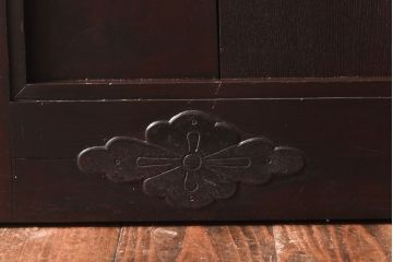 和製アンティーク　明治期　大振り金具が存在感を放つ富山蔵戸リメイクドア(木製扉、建具、玄関戸)