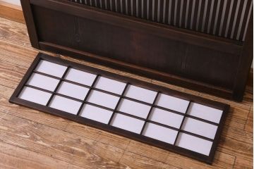 アンティーク　モダンな雰囲気漂う裏障子付き格子戸1枚(障子戸、引き戸、建具)