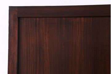 和製アンティーク　渋みのある色合いの格子帯戸1枚(引き戸、建具)(1)