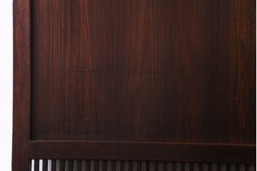 和製アンティーク　渋みのある色合いの格子帯戸1枚(引き戸、建具)(1)