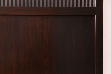 和製アンティーク　渋みのある色合いの格子帯戸1枚(引き戸、建具)(1)