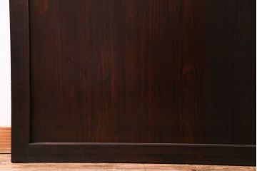 和製アンティーク　渋みのある色合いの格子帯戸1枚(引き戸、建具)(1)