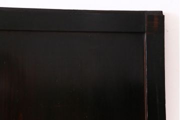 和製アンティーク　渋みのある色合いの格子帯戸1枚(引き戸、建具)(1)