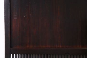 和製アンティーク　渋みのある色合いの格子帯戸1枚(引き戸、建具)(1)