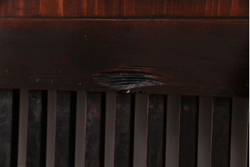 和製アンティーク　渋みのある色合いの格子帯戸1枚(引き戸、建具)(1)