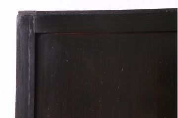 和製アンティーク　渋みのある色合いの格子帯戸1枚(引き戸、建具)(1)