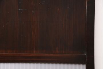 和製アンティーク　渋みのある色合いの格子帯戸(引き戸、建具)(2)