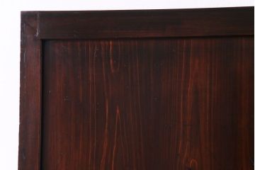 和製アンティーク　渋みのある色合いの格子帯戸(引き戸、建具)(2)