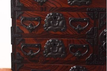 中古　伝統民芸家具　岩谷堂箪笥　力強い和の雰囲気漂う極小箪笥(小引き出し)(定価約26万円)