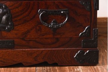 中古　伝統民芸家具　岩谷堂箪笥　力強い和の雰囲気漂う極小箪笥(小引き出し)(定価約26万円)