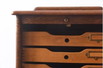 アンティーク家具　イギリスアンティーク　希少品　珍しい蛇腹シャッターが付いたレコードチェスト(収納棚、書類ケース、キャビネット、ミュージックキャビネット)