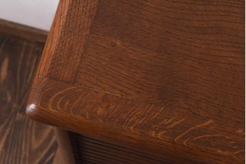 アンティーク家具　イギリスアンティーク　希少品　珍しい蛇腹シャッターが付いたレコードチェスト(収納棚、書類ケース、キャビネット、ミュージックキャビネット)