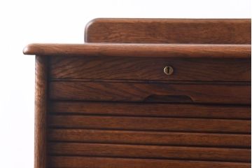 アンティーク家具　イギリスアンティーク　希少品　珍しい蛇腹シャッターが付いたレコードチェスト(収納棚、書類ケース、キャビネット、ミュージックキャビネット)