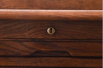 アンティーク家具　イギリスアンティーク　希少品　珍しい蛇腹シャッターが付いたレコードチェスト(収納棚、書類ケース、キャビネット、ミュージックキャビネット)