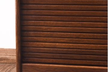 アンティーク家具　イギリスアンティーク　希少品　珍しい蛇腹シャッターが付いたレコードチェスト(収納棚、書類ケース、キャビネット、ミュージックキャビネット)